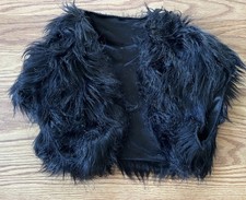 Weissman Dance Costume Black Faux Fur Vest Size Child Large