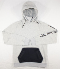 Quiksilver Sweatshirt Men's M Tech Hoodie Big Logo Pullover Gray