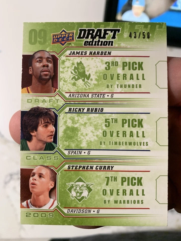 Curry Harden Rubio 新秀绿色/50 Sp 传奇! Ud Draft Edition Huge RC — 第 4/4 张图片