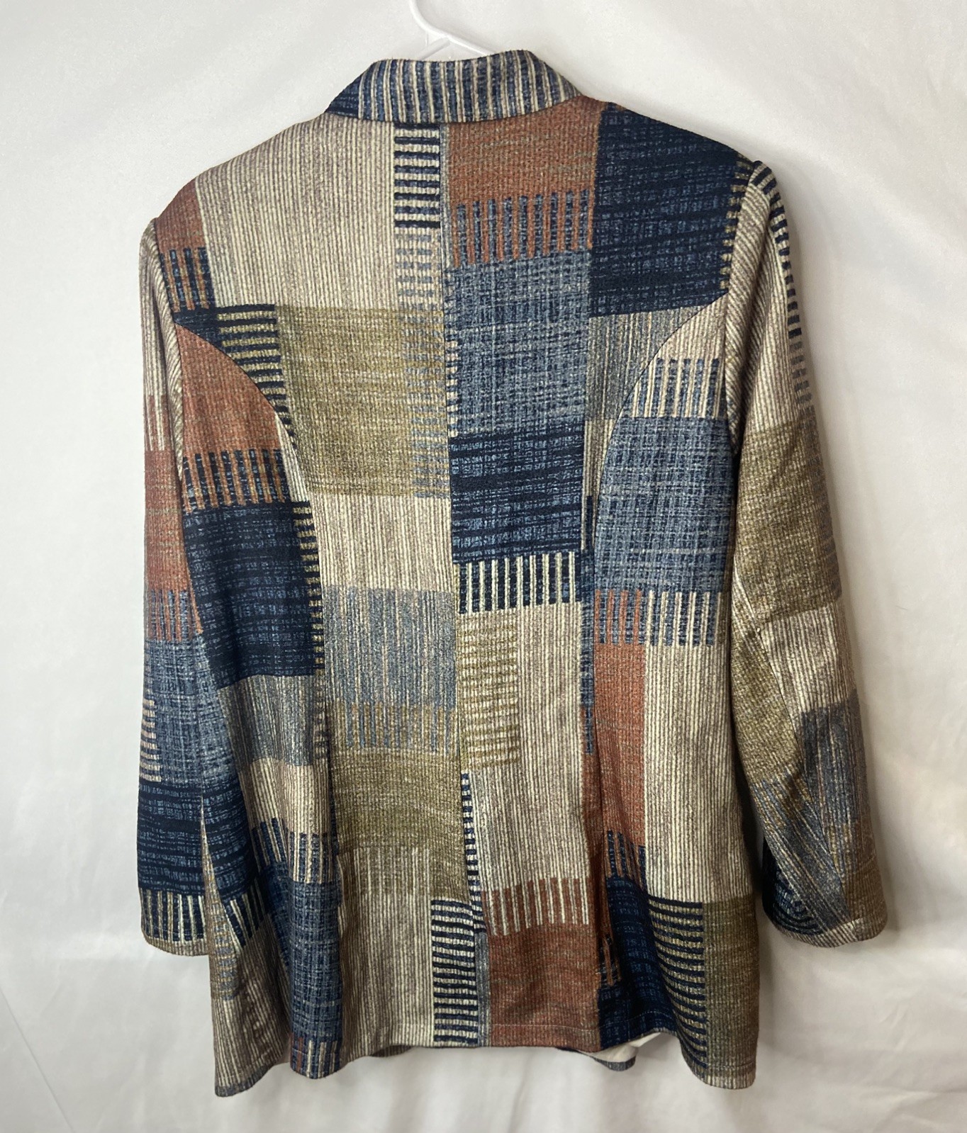 multi-colored patchwork blazer size XL - image 3