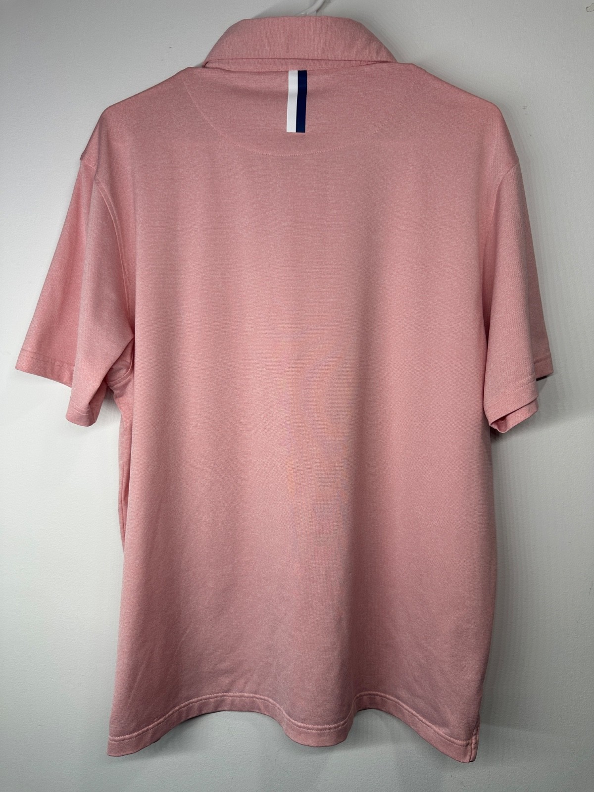 Rhoback Polo Shirt Peach Solid Performance Golf S… - image 3