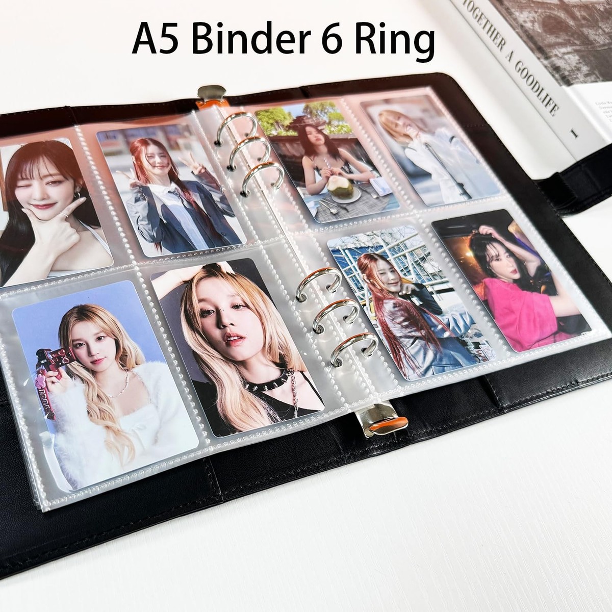 Álbum De Fotos K-Pop Con 120 Bolsillos – Carpeta De 6 Anillas Para Photocards, Con Portada Personalizable Y PVC Transparente