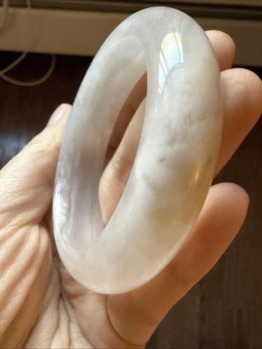純天然內蒙古捨太翠 Untreated Gemstone Bangle 54 Mm Dusty Pink Wedding Dress - Picture 13 of 18