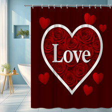 Red Roses Love Shower Curtain for Valentine's Day Decoration