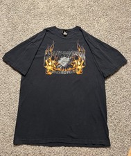 Vintage Harley Davidson Flames Shirt Retro VTG Motorcycles Made In USA Mens XL