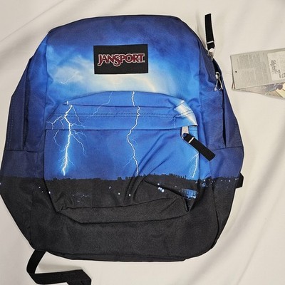 Jansport Blue and Black Lightning Backpack NWT