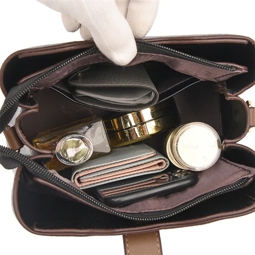 3-lagige große Kapazität Geldbörsen und Handtaschen Crossbody für Damen Designer hoch. - Bild 14 von 30