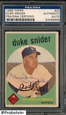Duke Snider HOF Signed 1959 Topps #20 Los Angeles Dodgers PSA/DNA AUTO