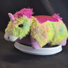Dream Lites Rainbow Unicorn Pillow Pet with Night Light Projector 3 Color Lights