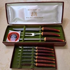 Vintage Sheffield 9-Piece Stainless Steel Cutlery Set, E. Parker & Sons, England