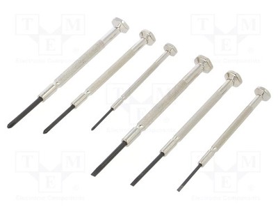 Set: Schraubendreher 6Stk. Präzision Schachtel Phillips,flach