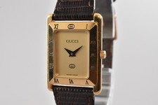Vintage Near MINT GUCCI 4200L 24mm Gold Dial Quartz Woman's Watch From JAPAN