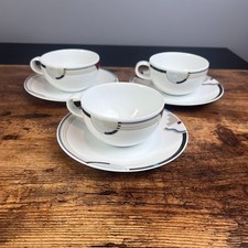 STUDIO NOVA Y0105 Attitudes Tea Cups  Saucers Set of 3 6 pcs Art Deco