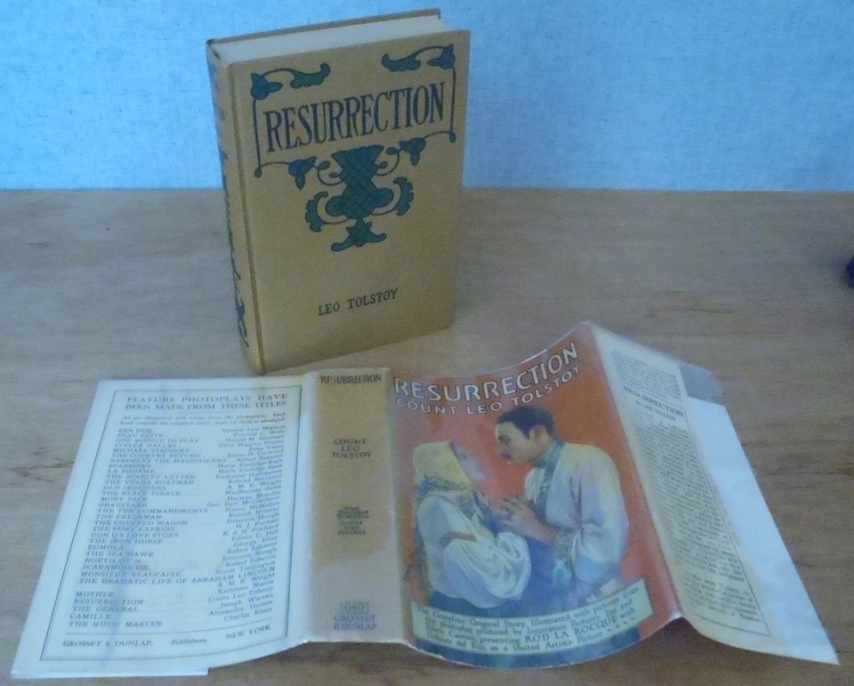 RESURRECTION by Leo Tolstoy 1927 Book to Movie Photoplay 1st Thus FINE w/ DJ Foto 2 de 4