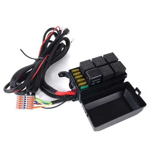 6 Gang 12V On/Off Switch Panel Toggle 7 Color LED Light Circuit Relay System Kit - Picture 6 of 12