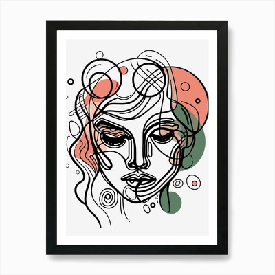 Abstraktes Portrait einer Frau 2 Kunst gerahmt Wandbild Poster Leinwanddruck Bild