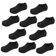 10 Pairs Kids Socks Boys Girls Athletic Ankle Socks Low Cut 6-8 Years Black