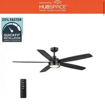 Home Decorators Driskol 60 in. Color Changing LED Matte Black Smart Ceiling Fan