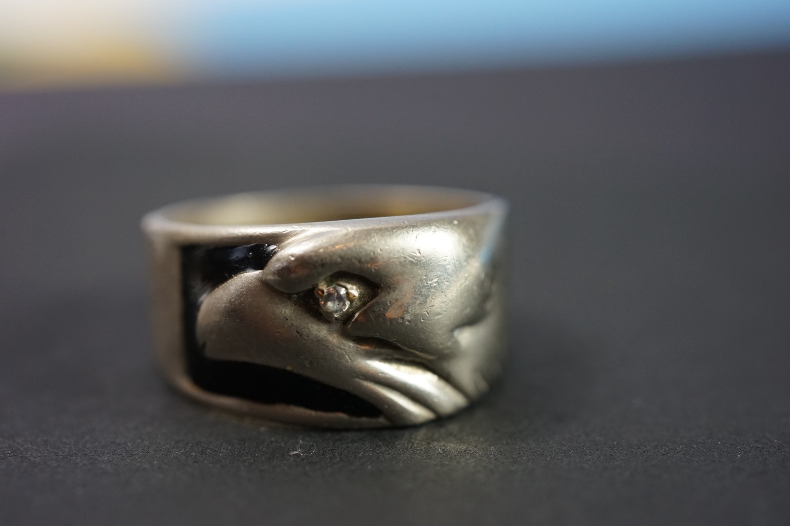 SOLID STERLING MASCULINE STYLE RING / EAGLE PROFI… - image 5