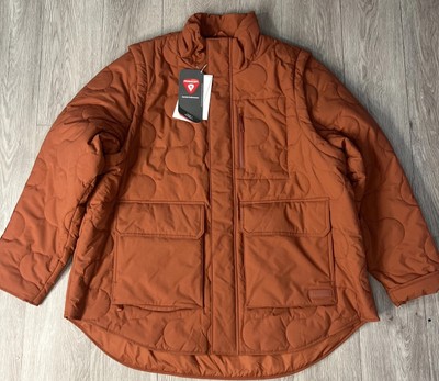 Halfdays Davis Jacket Women s  Primaloft Rust Color Zip Off Sleeves Size XL New