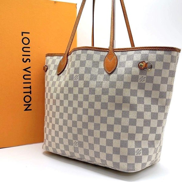 Louis Vuitton Neverfull Azur Tote Bag Handbag Spacious Vintage Luxury 45x27x15cm