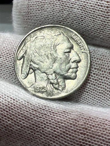 1929 Full Date Full Horn AU/UNC High Grade Buffalo Nickel - Better Date US Coin!