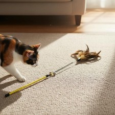 Cat Teaser Wand with Bell Interactive Play Cat Feather Teaser Promotes Exercise