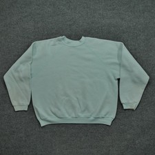 Vintage Tultex Sweatshirt Womens Medium Pastel Blue Pullover Blank Plain 90s
