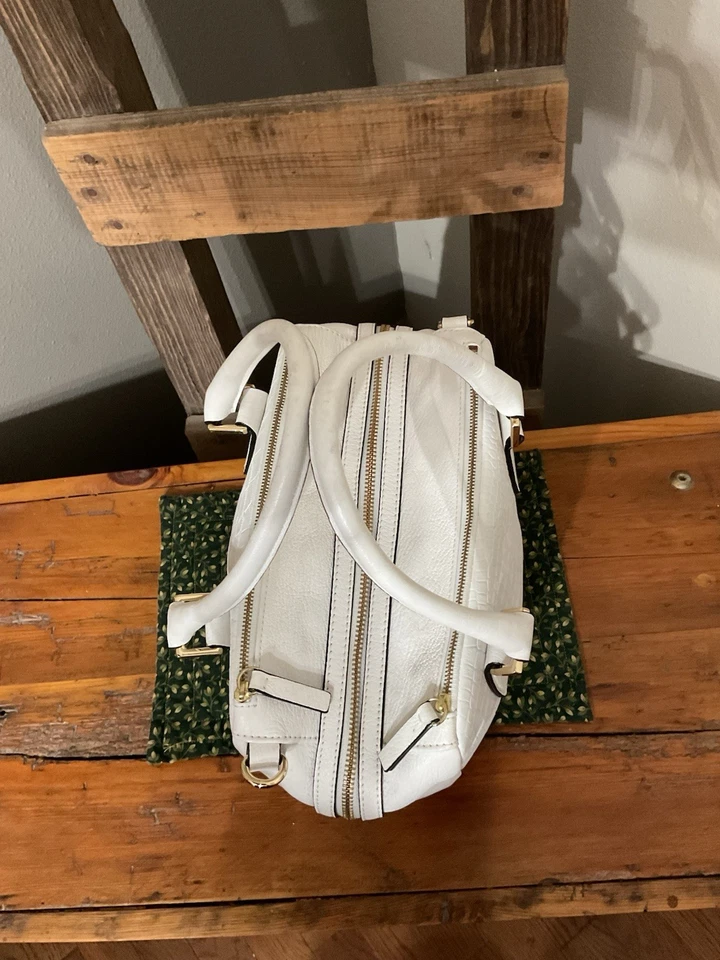 Bolso Cartera Elegante MARC FISHER Blanco Croc Cuero Repujado Foto 3 de 4