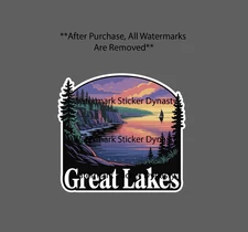 Great Lakes Sticker Waterproof Decal Outdoor Nature Travel Wildlife Gift NEW