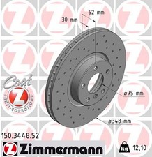 2x ZIMMERMANN Bremsscheibe SPORT Z 150.3448.52 f�r BMW X5 E70 X6 E71 E72 F15 F16