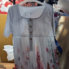 Womens BoHo Maxi Dress~Short Sleeves~Multi-Colored Flowered Dress~Size XL~NEW!