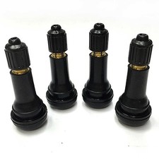 Tr413 Snap-in Tire Valve Stems With Caps Black Rubber 4 Pcs Rubber Type