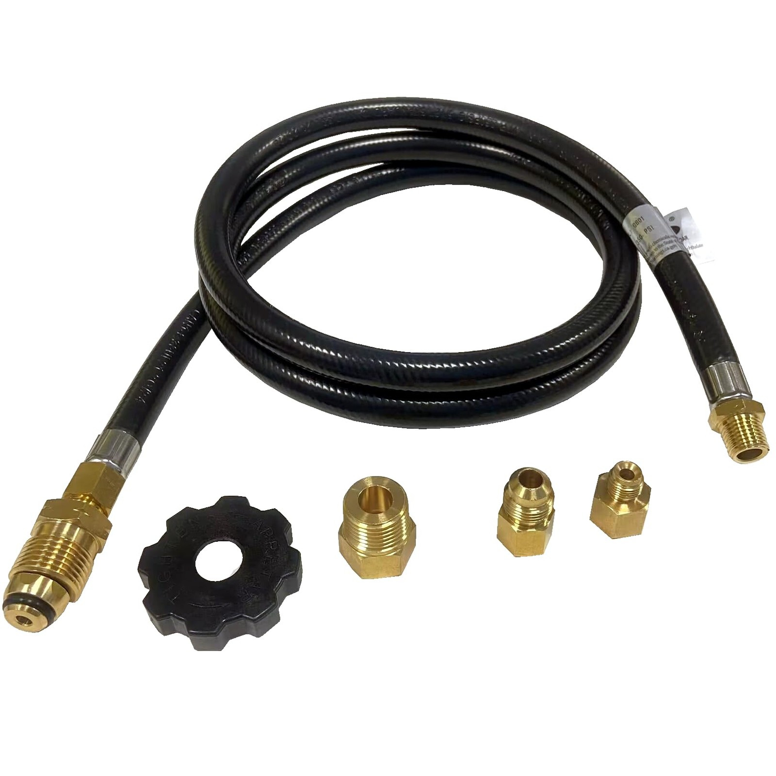 5 FT Camper/RV Propane Supply Hose Adapter DIY Assembly Kit for Motorhomes Tank