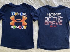 Lot of 2 - Youth UA Graphic T-Shirts, YMD, Medium, Under Armour, Cotton Blend