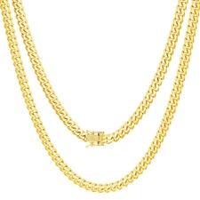 10K Yellow Gold Solid 6mm Mens Miami Cuban Link Chain Necklace Box Clasp 18"