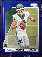 Jordan Travis Rookie Auto /25 Blue Red Zone 2024 Zenith Football NY Jets NFL