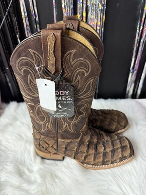 Cody James Brown Exotic Leather Western Boots Embroidered  display picture 3