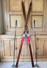 Vintage Skis Wooden Bonna with Liljedahl Poles Great for Display / Wall Art