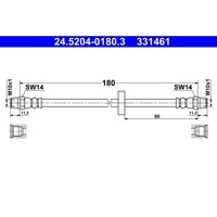 1X Bremsschlauch ATE 24.5204-0180.3 Passend FüR VAG