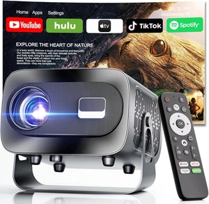 Projecteur avec Wifi et Bluetooth, Focus électrique & Clé verticale, 1080P HD