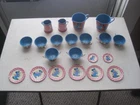 Vintage Tin Litho Toy Tea Set Ohio Art Polka-Dot Puppy Miniature Kitchen Set