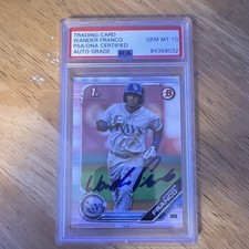 2019 Wander Franco 1st Bowman Prospect RC Autograph PSA 10