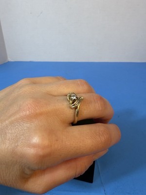 Vintage Damen Ring in Herzform in Bicolor Gold. Gewicht: 3,6 g. Größe 6