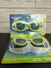 x2 Speedo Kid's Sunglass Style Sunny Vibes Swim Goggles quirky lime Ages 3-6   