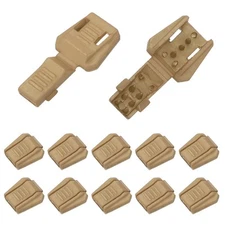0.5" Zipper Pull Cord Lock, Plastic Shoe Lace End Clips, 12 Pack Khaki