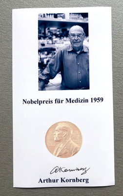 ARTHUR KORNBERG ( 2007) Nobelpreis Medizin 1959 signed Foto 9x15 Autogramm