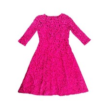 Adrianna Papell Pink Lace Fit & Flare Dress Women's Size 6