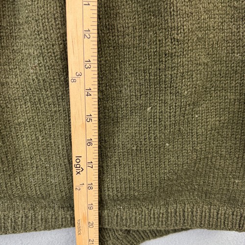 Vintage Handknitted In Norway 100% Wool Cardigan Sweater Olive Green Fair Isle, $29.99 - Photo 7