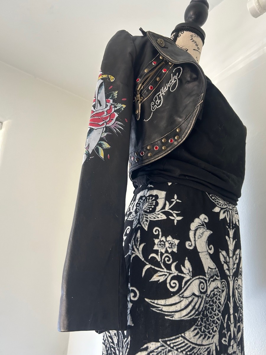 Ed hardy Love Kills leather Y2K bolero NWT | eBay
